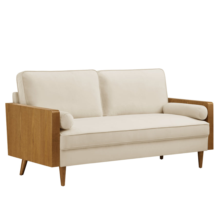 Brook Performance Velvet Sofa in Walnut Alabaster