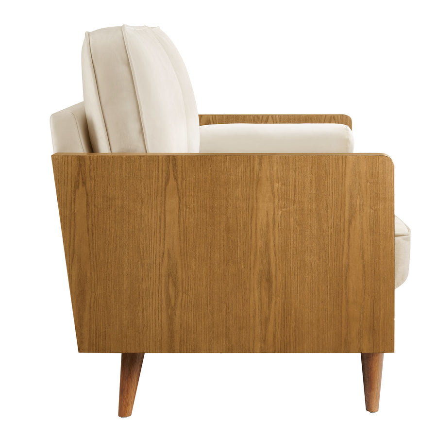 Brook Performance Velvet Sofa in Walnut Alabaster