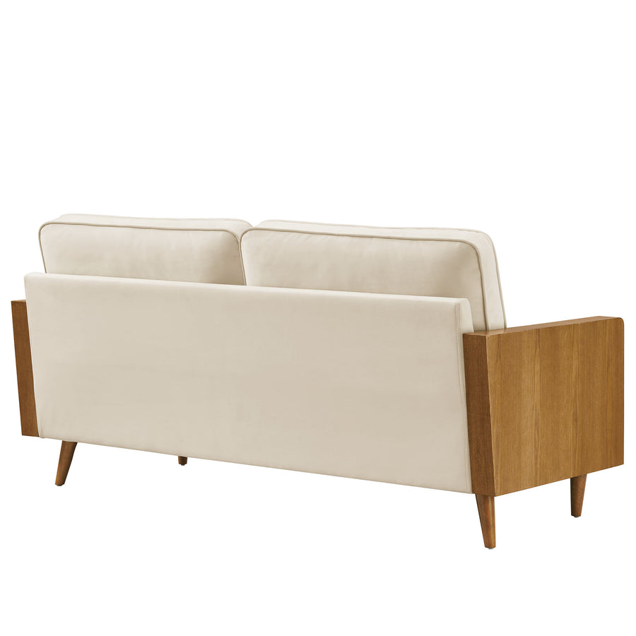 Brook Performance Velvet Sofa in Walnut Alabaster