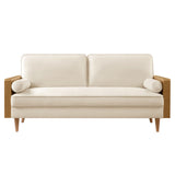 Brook Performance Velvet Sofa in Walnut Alabaster