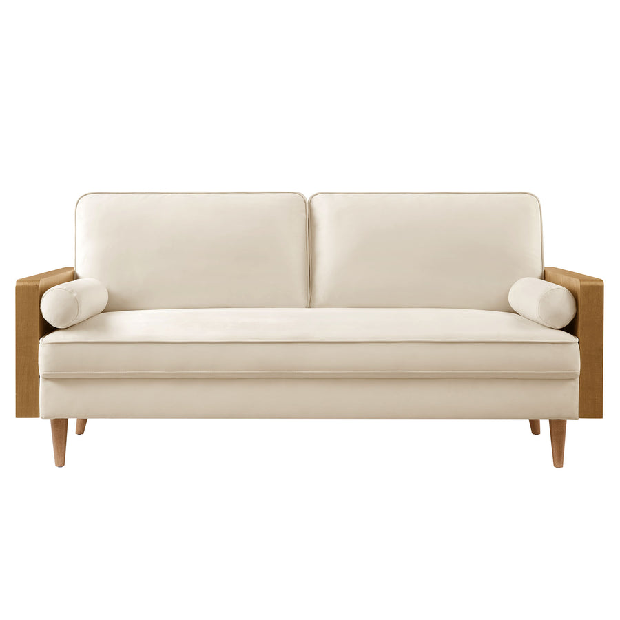 Brook Performance Velvet Sofa in Walnut Alabaster