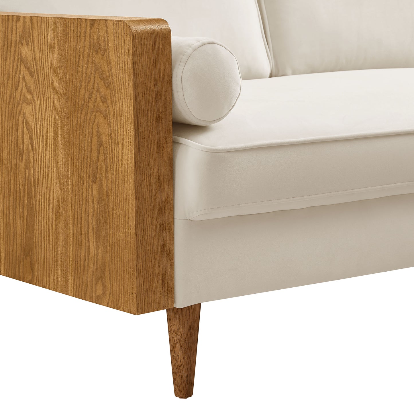 Brook Performance Velvet Sofa in Walnut Alabaster