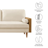Brook Performance Velvet Sofa in Walnut Alabaster