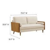 Brook Performance Velvet Sofa in Walnut Alabaster