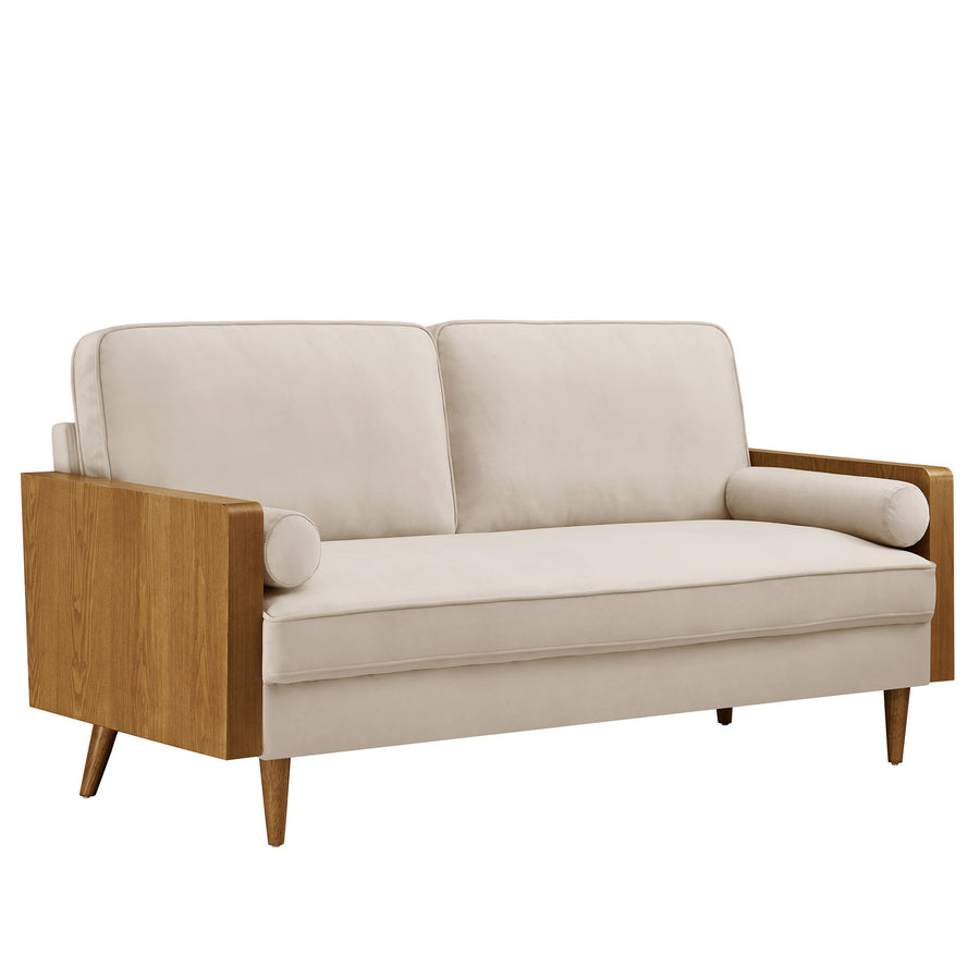 Brook Performance Velvet Sofa in Walnut Almond
