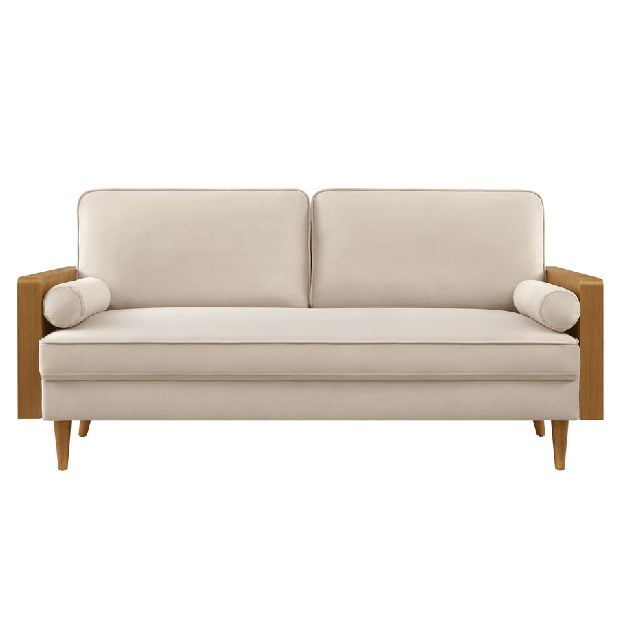 Brook Performance Velvet Sofa in Walnut Almond