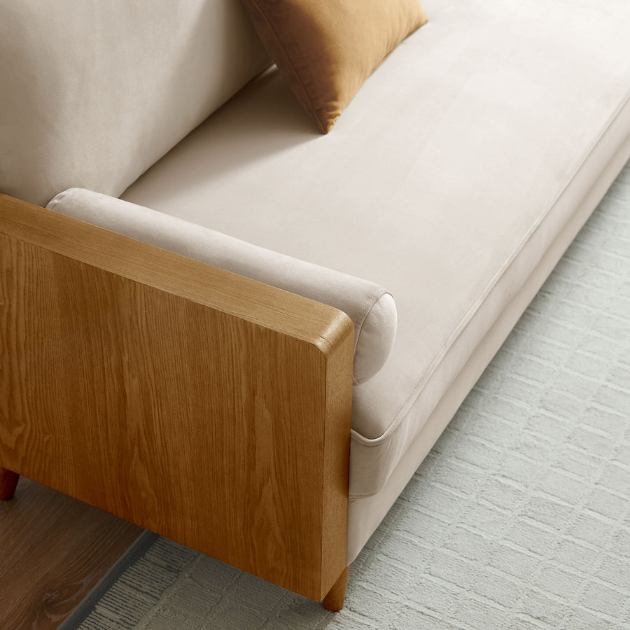 Brook Performance Velvet Sofa in Walnut Almond