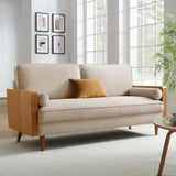 Brook Performance Velvet Sofa in Walnut Almond