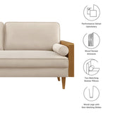 Brook Performance Velvet Sofa in Walnut Almond