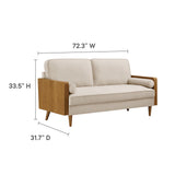 Brook Performance Velvet Sofa in Walnut Almond