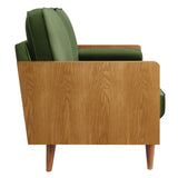 Brook Performance Velvet Sofa in Walnut Moss Green
