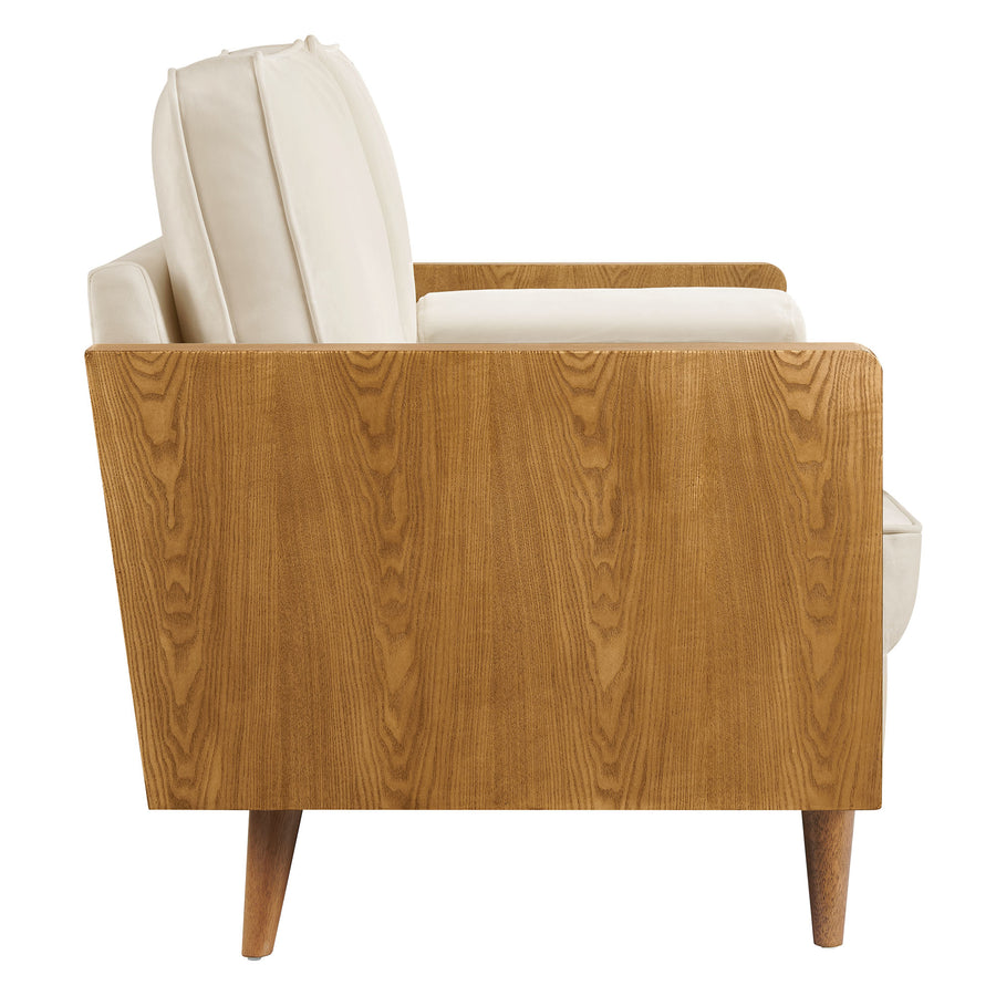 Brook Performance Velvet Loveseat in Walnut Alabaster