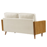 Brook Performance Velvet Loveseat in Walnut Alabaster