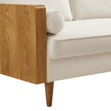 Brook Performance Velvet Loveseat in Walnut Alabaster