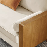 Brook Performance Velvet Loveseat in Walnut Alabaster