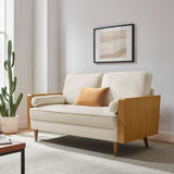 Brook Performance Velvet Loveseat in Walnut Alabaster