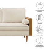 Brook Performance Velvet Loveseat in Walnut Alabaster