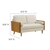 Brook Performance Velvet Loveseat in Walnut Alabaster
