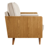Brook Performance Velvet Loveseat in Walnut Almond