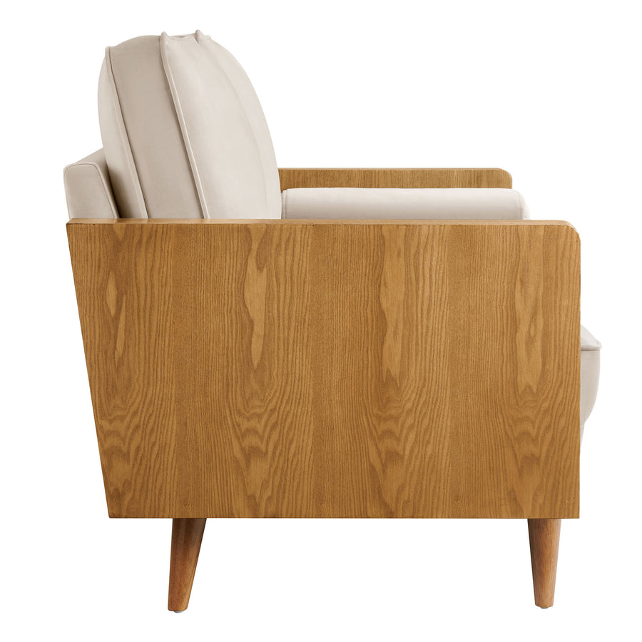 Brook Performance Velvet Loveseat in Walnut Almond
