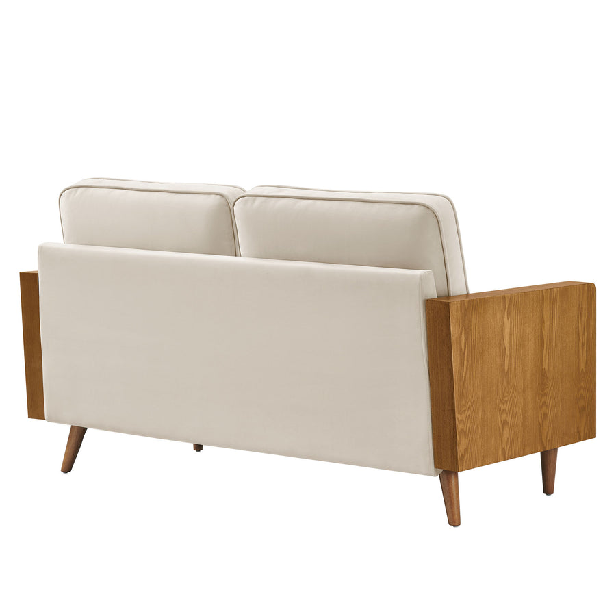 Brook Performance Velvet Loveseat in Walnut Almond