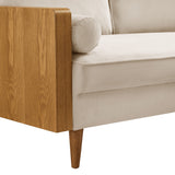 Brook Performance Velvet Loveseat in Walnut Almond