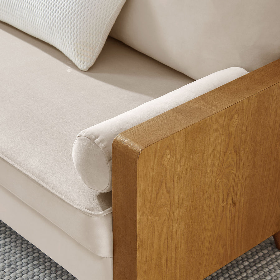 Brook Performance Velvet Loveseat in Walnut Almond