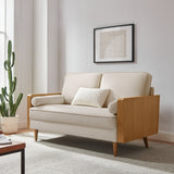 Brook Performance Velvet Loveseat in Walnut Almond