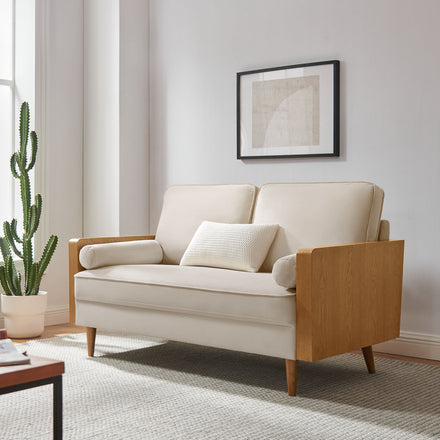 Kellan Performance Velvet Loveseat in Walnut Almond