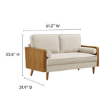 Brook Performance Velvet Loveseat in Walnut Almond