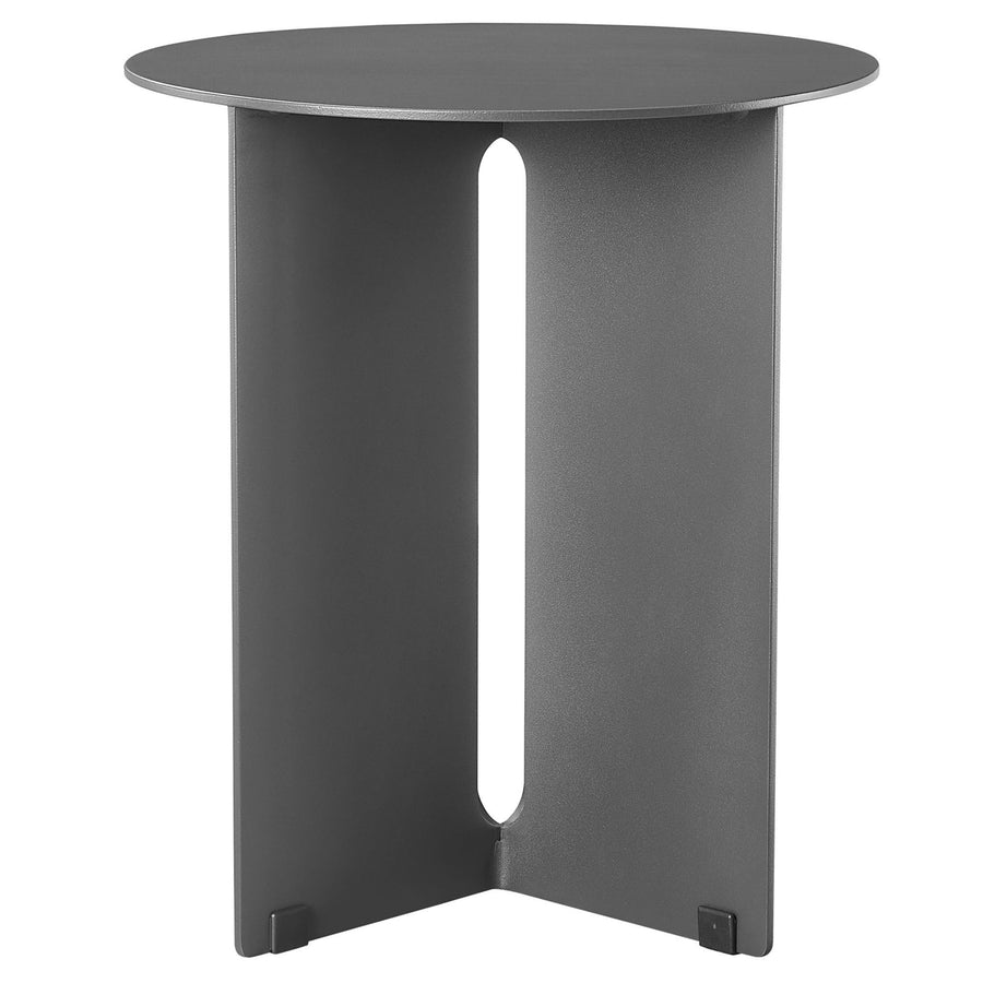 Ribe Outdoor Patio Aluminum Side Table in Charcoal