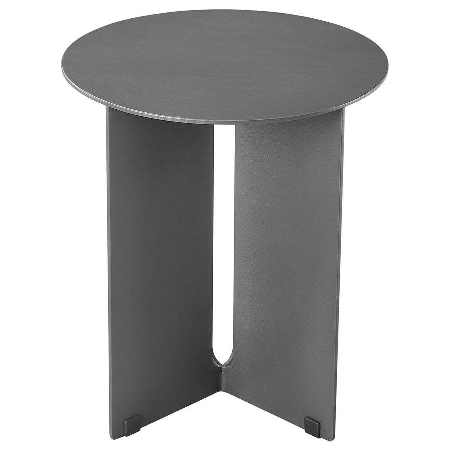 Ribe Outdoor Patio Aluminum Side Table in Charcoal