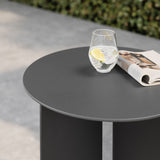 Ribe Outdoor Patio Aluminum Side Table in Charcoal
