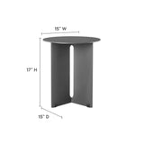 Ribe Outdoor Patio Aluminum Side Table in Charcoal