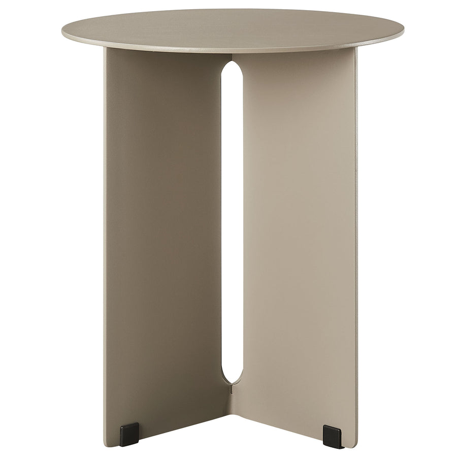 Ribe Outdoor Patio Aluminum Side Table in Khaki