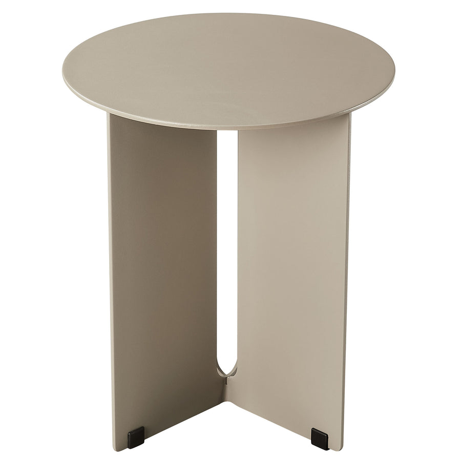 Ribe Outdoor Patio Aluminum Side Table in Khaki