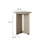Ribe Outdoor Patio Aluminum Side Table in Khaki