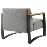 Leenane Outdoor Patio Aluminum and Fabric Armchair in Charcoal Light Gray