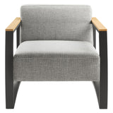 Leenane Outdoor Patio Aluminum and Fabric Armchair in Charcoal Light Gray