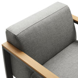 Leenane Outdoor Patio Aluminum and Fabric Armchair in Charcoal Light Gray