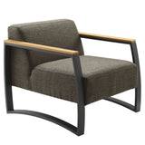 Leenane Outdoor Patio Aluminum and Fabric Armchair in Charcoal Smoke