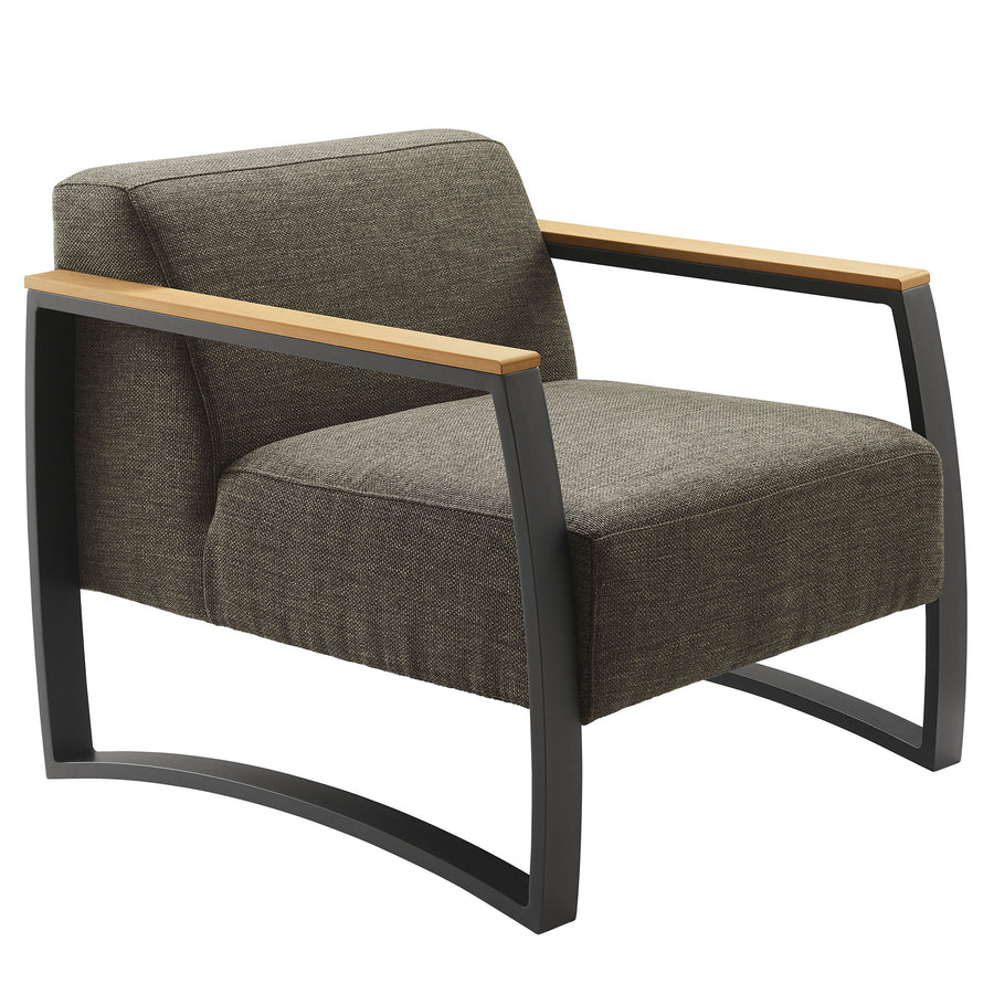 Leenane Outdoor Patio Aluminum and Fabric Armchair in Charcoal Smoke