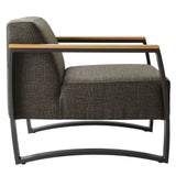 Leenane Outdoor Patio Aluminum and Fabric Armchair in Charcoal Smoke