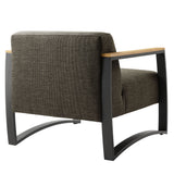 Leenane Outdoor Patio Aluminum and Fabric Armchair in Charcoal Smoke