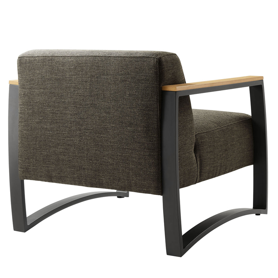 Leenane Outdoor Patio Aluminum and Fabric Armchair in Charcoal Smoke