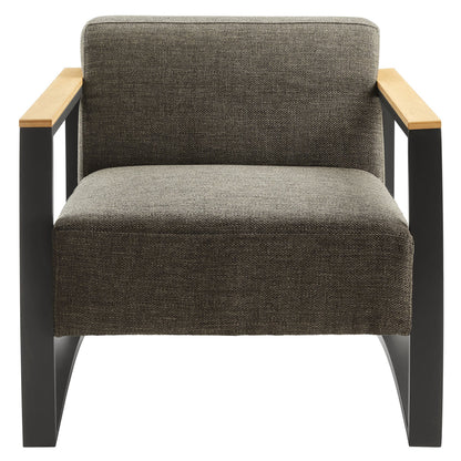 Sauve Outdoor Patio Aluminum and Fabric Armchair by Furniture For America