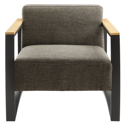 Sauve Outdoor Patio Aluminum and Fabric Armchair in Charcoal Smoke