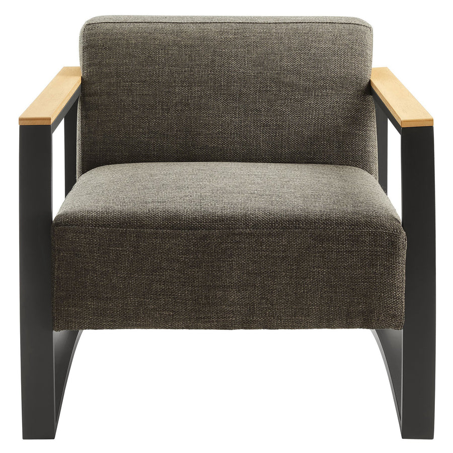 Leenane Outdoor Patio Aluminum and Fabric Armchair in Charcoal Smoke