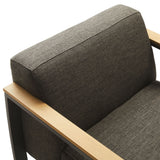 Leenane Outdoor Patio Aluminum and Fabric Armchair in Charcoal Smoke