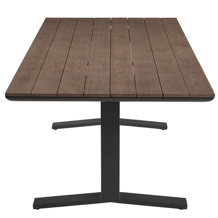 Gavelston 91" Outdoor Patio Aluminum Dining Table in Gray Wash Charcoal Gray